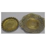 2 Brass Trays - 6" & 8" Diameter