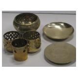 6 Pieces Of Assorted Brass Items