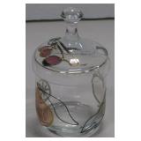 French Glass Jelly / Jam Jar w/ Lid - 5" Tall