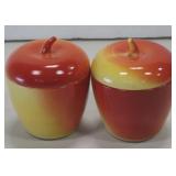 Painted Over Milk Glass Apple Shaped Jelly Jars