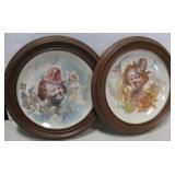 2 Gorham Julian Ritter Clown Plates w/ Resin Frame