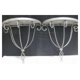 2 Metal Accent Wall Shelves - 13" x 6.5" x 14"