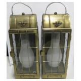 Vtg Pair Of "Flying Cloud" Brass Wall Lamps