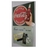 2 Repro Soda Pop Signs - Coca-Cola & Dr. Pepper