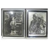 2 Framed Back Painted Art Pieces 16" X 20"