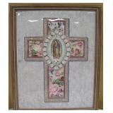 18" X 22" Framed Cross Art