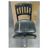 Vintage Wood Rolling Office Chair
