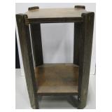 Vtg Wood Shelf / Plant Stand - 11" x 11" x 18"