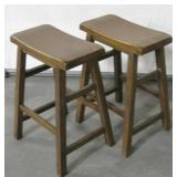 Pair Of Wood Stools - 24" Tall