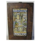 Wall Hanging Saca Castelli Tile In Wood Frame