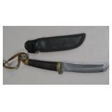 11.75" Long Tanto Japanese Knife w/ Sheath