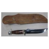 9.5" Long Kabar Knife w/ Leather Sheath