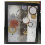 Wood Framed Abstract Circles Print - 25" x 31.5"