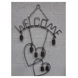 22" Tall Metal Welcome Hanging Decor w/ Bells