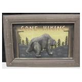 Framed 3-D "Gone Hiking" Wall Art - 17" x 12"