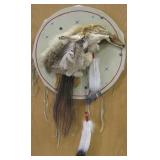 18" Diameter Navajo Fox & Leather Wall Mandela