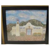 Original Signed Acrylic Church Painting  23" x 18"