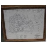 Wood Framed Tennessee Highway Map - 22.5" x 18.5"
