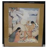 Framed Native American SW Print - 19" x 21"