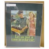 Vintage Metal Framed Coke Advertisement 16" x 20"