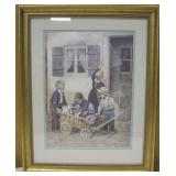 Wood Framed Kids with Dog Print - 18" x 23"