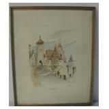 Framed Vtg Original Watercolor - Signed & Titled