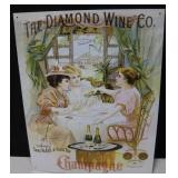 The Diamond Wine Co. Champagne Metal Sign