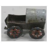 Vtg Small Metal Wagon - 2.5" Long