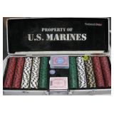 US Marines Branded Poker Chip Set w/ Case