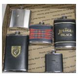 Lot of 5 Liquor Flasks - Jim Beam, Ducks Unlimited