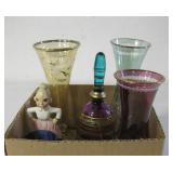 Colored Glass Vases, Glass Bell & More