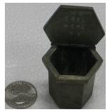 Vintage Brass Small Hinged Lidded Box - 1.5" Tall