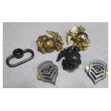 3 USMC Logo Pins, 2 Officer Rank Pins, Sling Mount