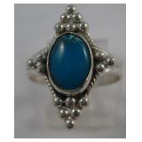 Southwest / S.S. Hallmarked Utah Turquoise Ring