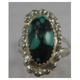 S.S. H-Quality Landers Turquoise Spider Web Ring