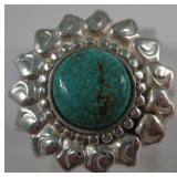 Sterling Silver Sun Form Turquoise Ring