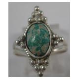 Sterling Silver Bi-Color Turquoise Ring