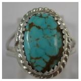 S.W. / S.S. Natural Utah Spider Web Turquoise Ring
