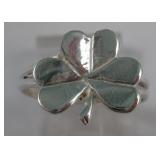Sterling Silver Hallmarked 3-Leaf Clover Form Ring