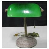 Vintage Style 21st. C. Green Glass Table Lamp