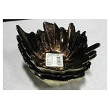 3 Glass 5" X 2.5" Leaf Candy Dishes