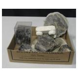 Various Raw Minerals, Petrified Wood & Stone Stand