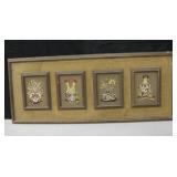 Framed 4 Panel South West Style Yarn Pottery Art