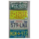 CO / TX  & 2 NM Vehicle License Plates