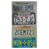 NV / TX / NM / CA  Vehicle License Plates