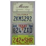 NM / TX / CA & Moore Brand Vehicle License Plates