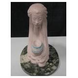 SW, NA Style Woman Hair Bowl Stone & Marble Statue
