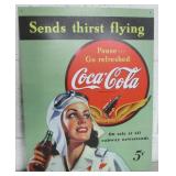 Coca Cola Co. VNTG Style Aviator Tin Art Ad Panel