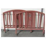 VNTG Pierced Red Metal Head & Foot Bed Boards