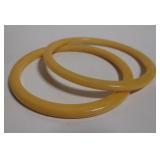 Pair of Butterscotch Bakelite Style Bracelets, 3"D